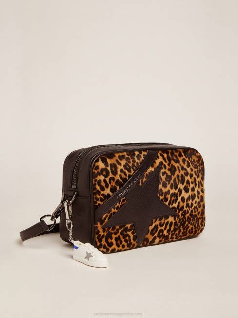Golden Goose mujer bolso estrella de piel de potro con estampado de leopardo 6846453