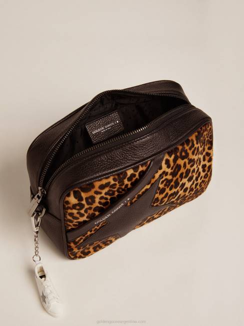 Golden Goose mujer bolso estrella de piel de potro con estampado de leopardo 6846453