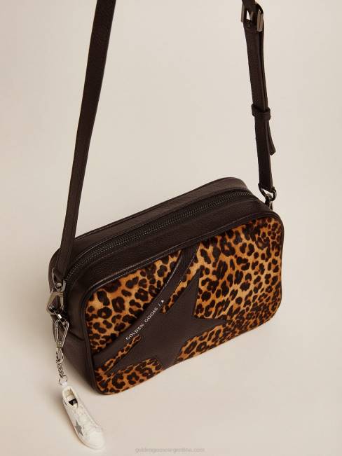 Golden Goose mujer bolso estrella de piel de potro con estampado de leopardo 6846453