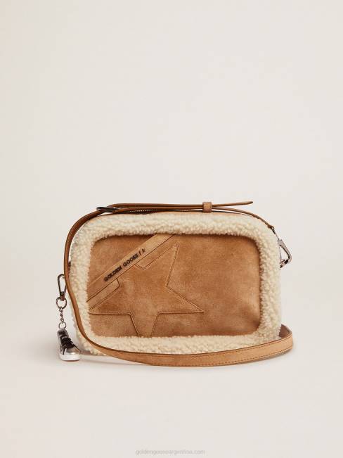 Golden Goose mujer bolso estrella elaborado en piel serraje con ribete de borrego 6846477