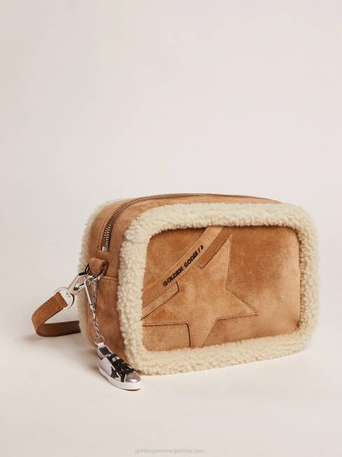 Golden Goose mujer bolso estrella elaborado en piel serraje con ribete de borrego 6846477