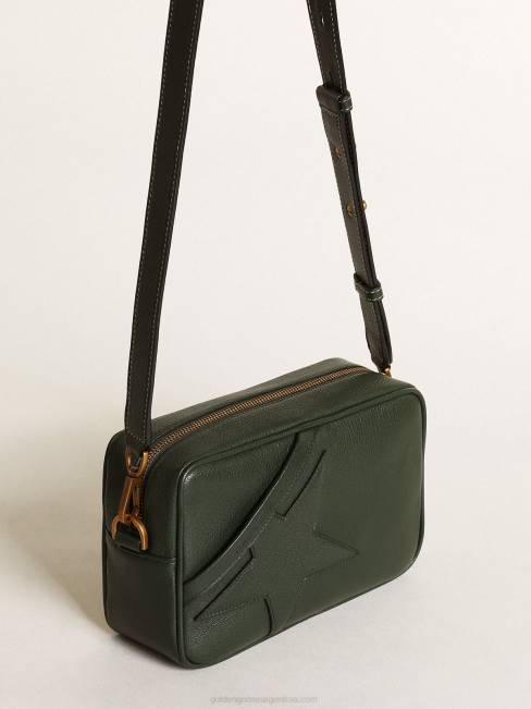 Golden Goose mujer bolso star de piel verde oscuro con estrella tono sobre tono 6846444
