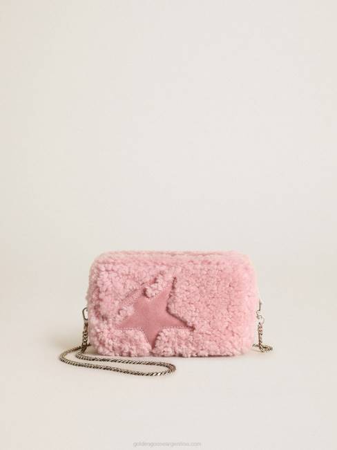 Golden Goose mujer bolso mini estrella de borrego rosa con estrella de ante 6846447