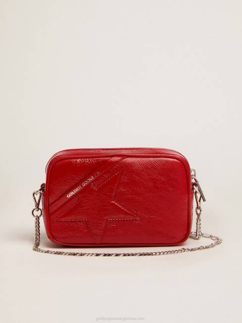 Golden Goose mujer bolso mini estrella de charol rojo con estrella tono sobre tono 6846470