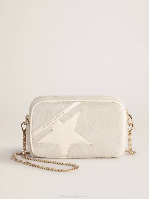 Golden Goose mujer bolso mini estrella en piel heritage blanco con estrella tono sobre tono 6846485