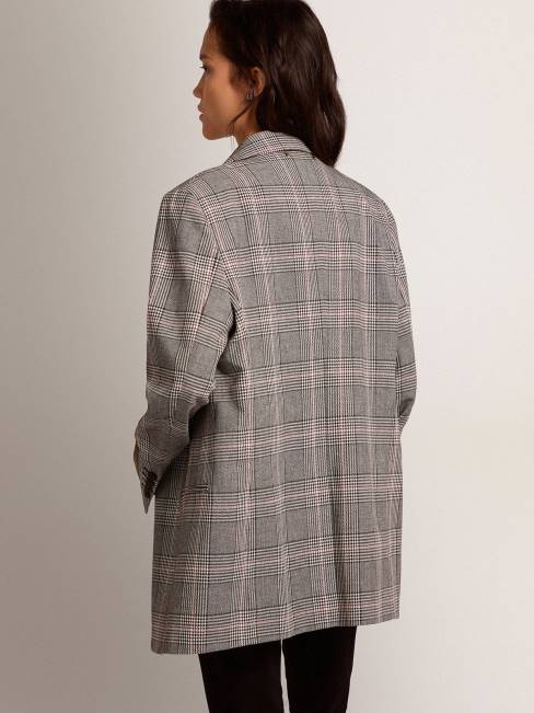 Golden Goose mujer Americana de botonadura sencilla con cuadros príncipe de Gales en gris y blanco de Collection 68461036