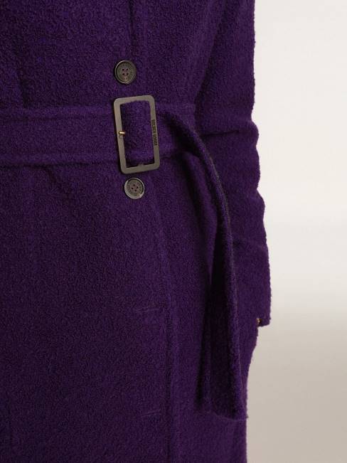 Golden Goose mujer abrigo colección journey en lana violeta añil con forro interior en estampado dibujado 6846969