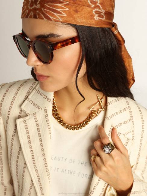 Golden Goose mujer blazer de botonadura sencilla de algodón color crema con motivo jacquard 68461049