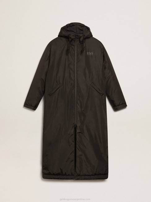 Golden Goose mujer chamarra acolchada con capucha hasta los tobillos black star collection 6846998