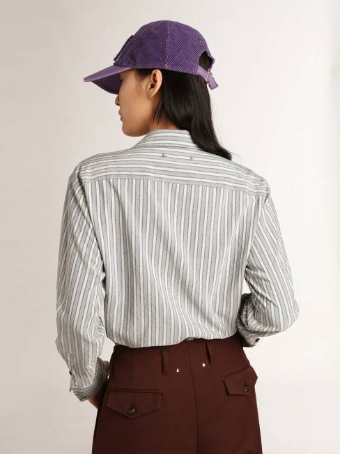 Golden Goose mujer Camisa boyfriend con rayas agua de la colección Journey 6846975