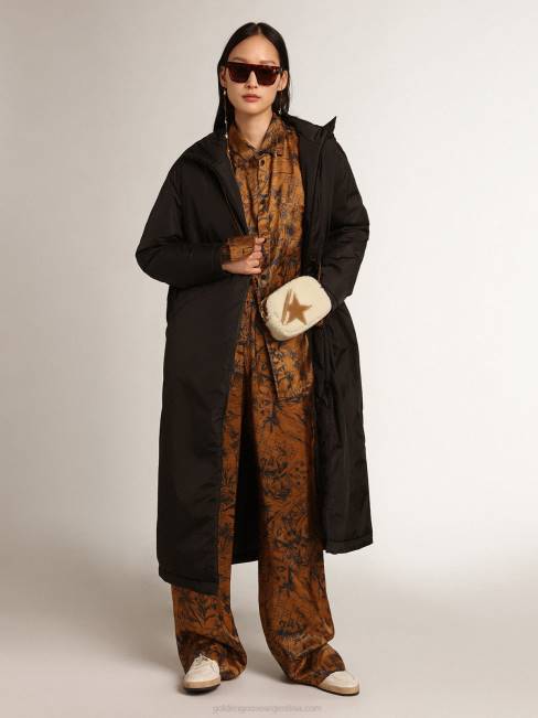 Golden Goose mujer Camisa boyfriend en marrón dorado con estampado de libretas de la colección Journey 68461002