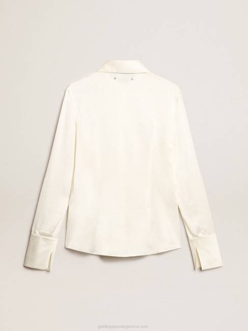 Golden Goose mujer camisa slim color pergamino 6846938