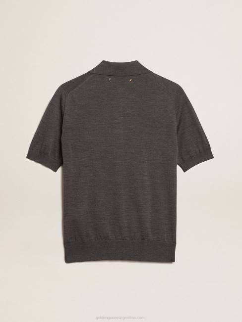 Golden Goose mujer polo de lana merino antracita 6846973