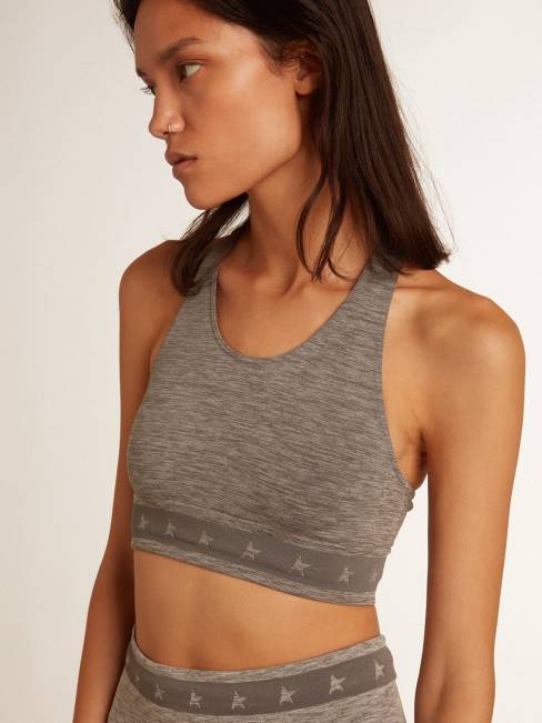 Golden Goose mujer top deportivo gris jaspeado 6846984