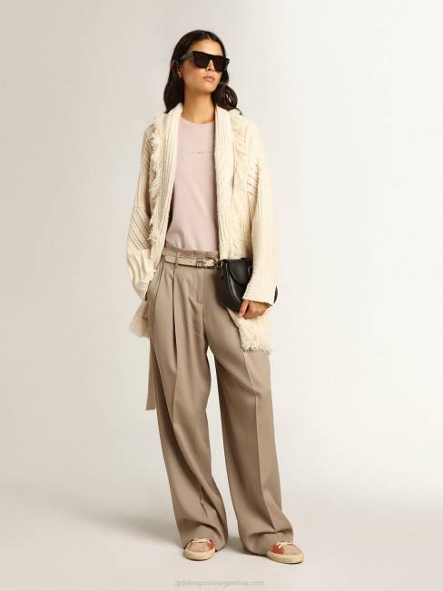 Golden Goose mujer camiseta rosa pálido con letras en la parte delantera 6846972