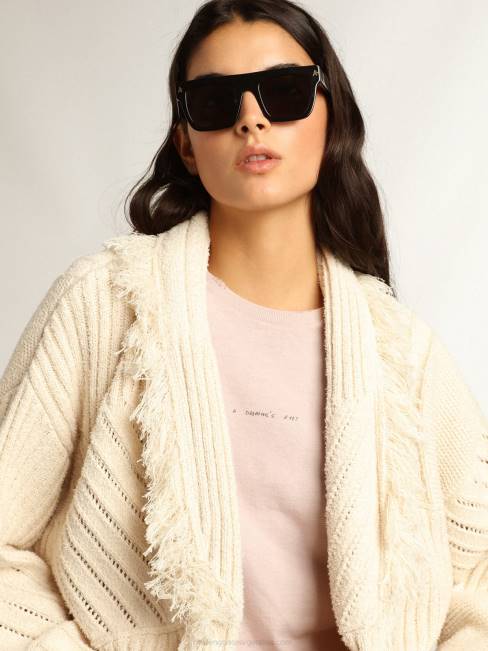 Golden Goose mujer camiseta rosa pálido con letras en la parte delantera 6846972