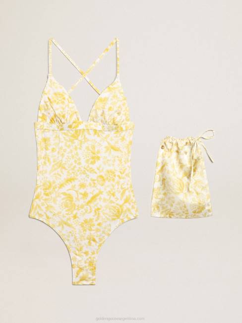 Golden Goose mujer bañador de una pieza con estampado amarillo limón de la colección resort 68461025