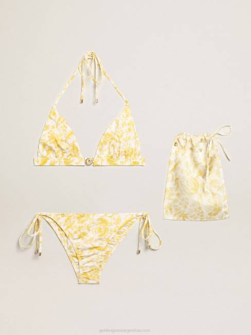 Golden Goose mujer bikini resort collection con estampado amarillo limón 68461008