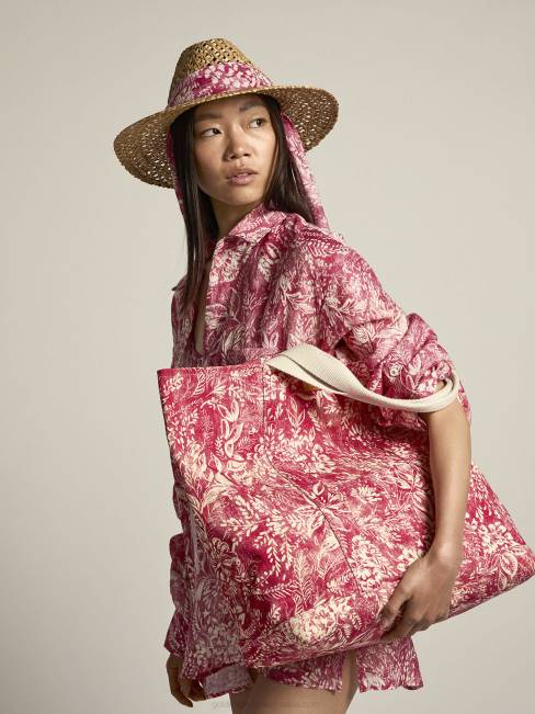 mujer Bolso ocean de lona de la colección cápsula golden resort en rojo vintage con detalles en contraste 6846456