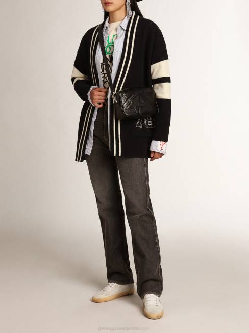 Golden Goose mujer Cárdigan azul de la colección Journey con cinturón en la cintura. 6846985