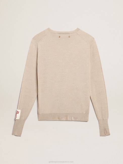 Golden Goose mujer jersey de la colección en lana merino marrón claro 68461003