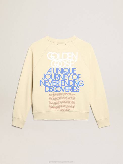 Golden Goose mujer sudadera color mazapán con letras en la espalda 6846923