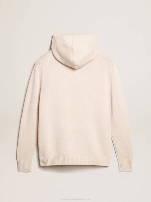 Golden Goose mujer sudadera de mezcla de cachemira blanca con capucha 6846983