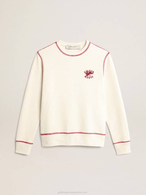 Golden Goose mujer sudadera heritage blanca con logo cny 6846981