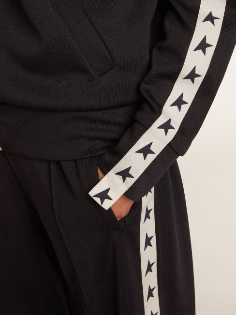 Golden Goose mujer Joggers azul oscuro con franja blanca y estrellas a contraste 6846922