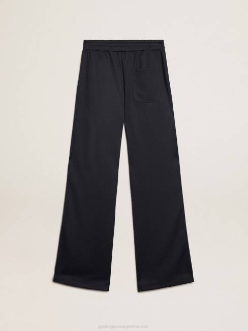 Golden Goose mujer Joggers azul oscuro con franja blanca y estrellas a contraste 6846922