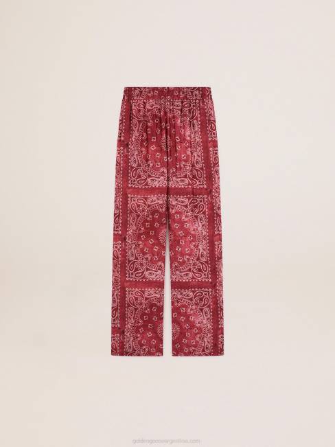 Golden Goose mujer Joggers burdeos con estampado de cachemira 68461035