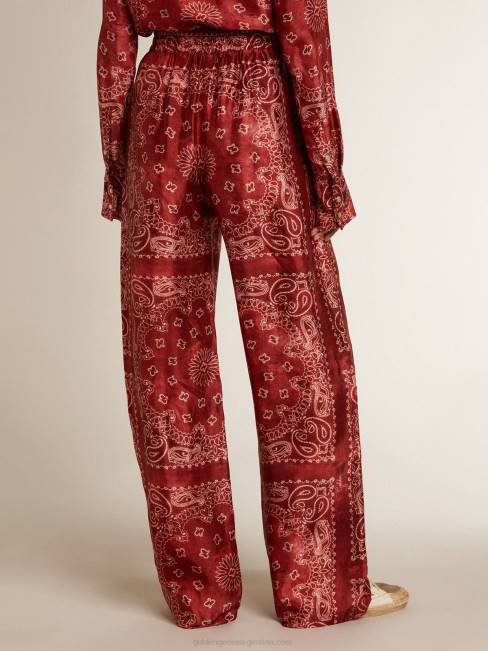 Golden Goose mujer Joggers burdeos con estampado de cachemira 68461035