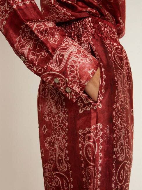 Golden Goose mujer Joggers burdeos con estampado de cachemira 68461035