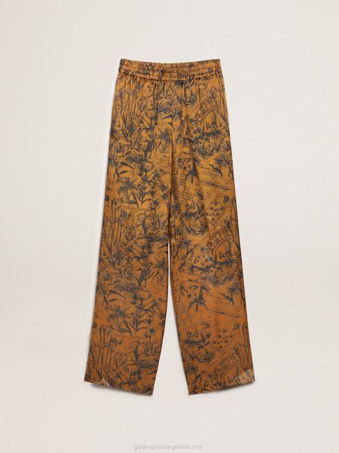 Golden Goose mujer Joggers en marrón dorado con estampado de libretas de la colección Journey 6846992
