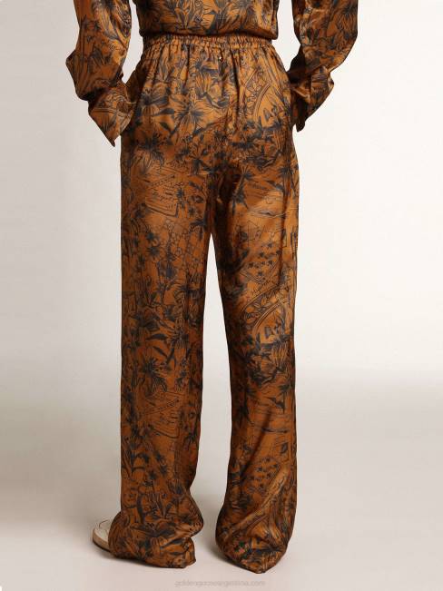 Golden Goose mujer Joggers en marrón dorado con estampado de libretas de la colección Journey 6846992
