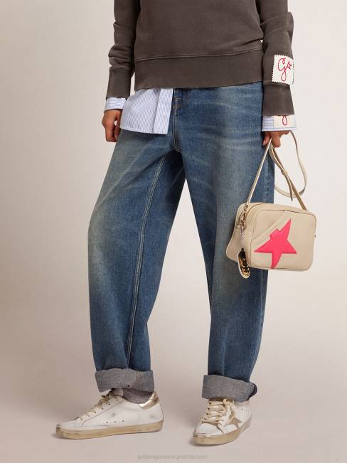 Golden Goose mujer colección kim jeans con lavado medio 68461020