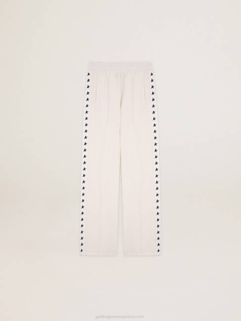 Golden Goose mujer joggers blancos con estrellas a los lados 68461060