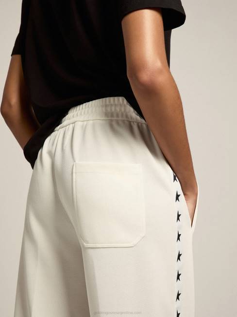 Golden Goose mujer joggers blancos con estrellas a los lados 68461060
