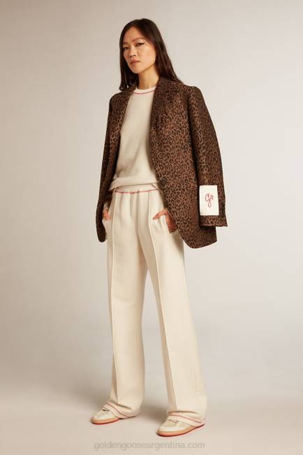 Golden Goose mujer joggers heritage blancos con logo cny 6846978