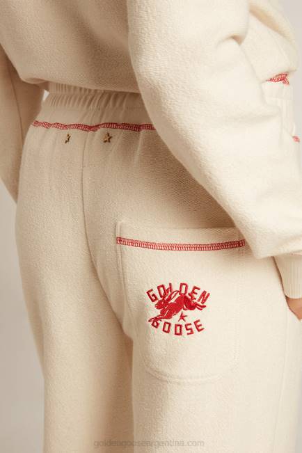 Golden Goose mujer joggers heritage blancos con logo cny 6846978