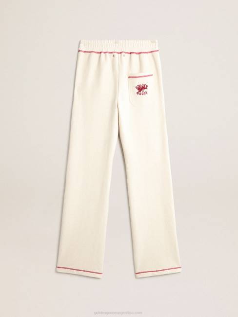 Golden Goose mujer joggers heritage blancos con logo cny 6846978