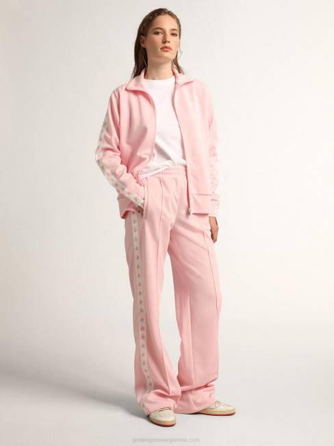 Golden Goose mujer joggers rosas con estrellas rosas a los lados 6846924