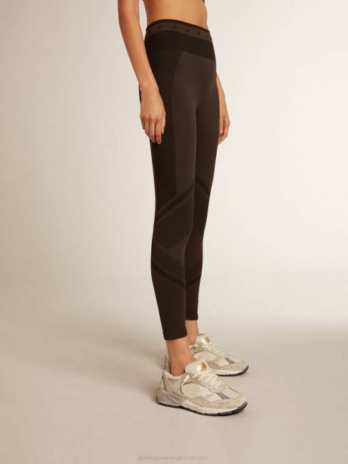 Golden Goose mujer leggins negros con costura mixta 6846987
