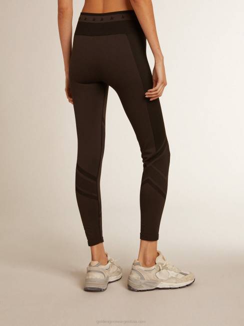 Golden Goose mujer leggins negros con costura mixta 6846987