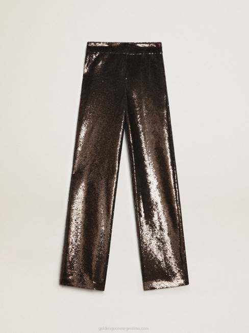 Golden Goose mujer pantalones grises con lentejuelas por toda la prenda 6846941