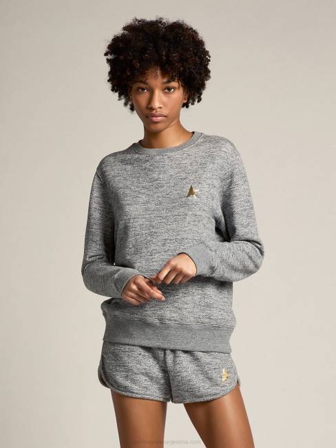 Golden Goose mujer shorts gris melange con estrella dorada 68461004