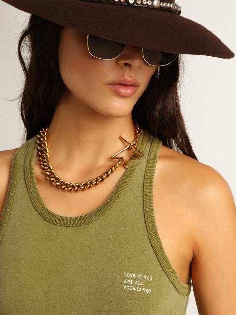 Golden Goose mujer vestido sin mangas verde pesto 68461045