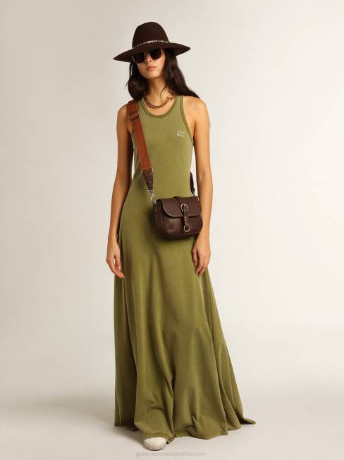 Golden Goose mujer vestido sin mangas verde pesto 68461045