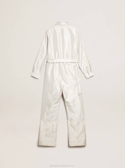 mujer mono de mezclilla blanco dorado 6846926