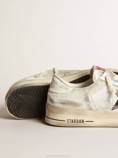 Golden Goose mujer Zapatillas deportivas stardan lab de piel de potro blanca y piel con estrella de ante negro 6846252
